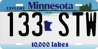 MN license plate 133STW