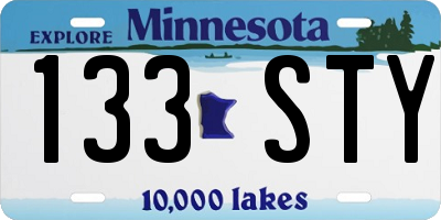 MN license plate 133STY