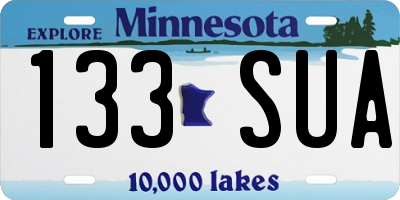 MN license plate 133SUA