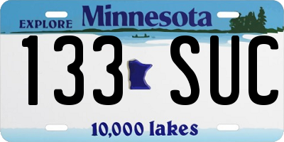 MN license plate 133SUC
