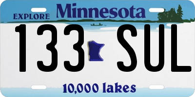 MN license plate 133SUL