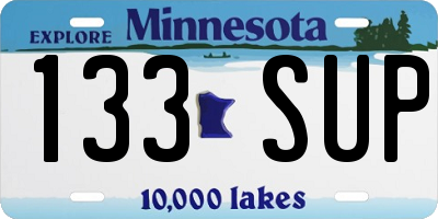 MN license plate 133SUP