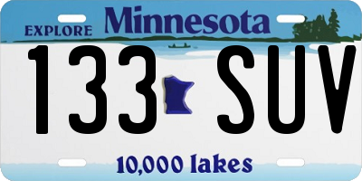 MN license plate 133SUV