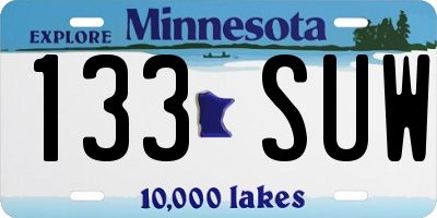 MN license plate 133SUW