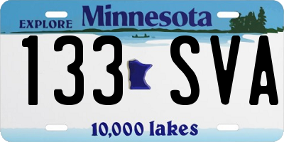 MN license plate 133SVA