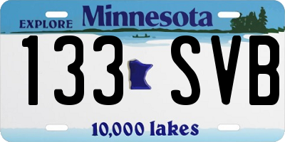 MN license plate 133SVB