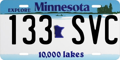 MN license plate 133SVC