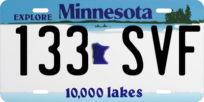 MN license plate 133SVF
