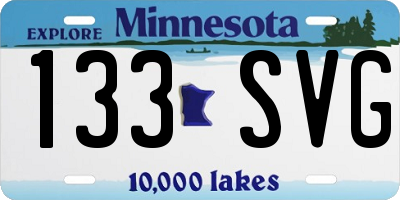 MN license plate 133SVG