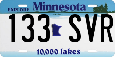 MN license plate 133SVR