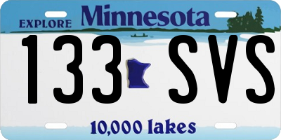 MN license plate 133SVS