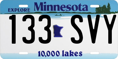 MN license plate 133SVY