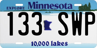MN license plate 133SWP
