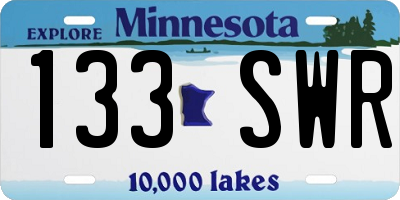 MN license plate 133SWR