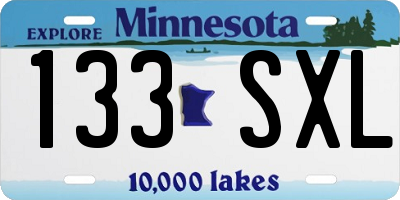 MN license plate 133SXL