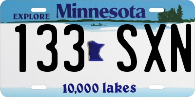 MN license plate 133SXN