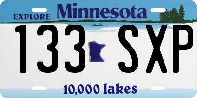 MN license plate 133SXP