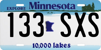 MN license plate 133SXS