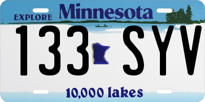 MN license plate 133SYV
