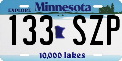 MN license plate 133SZP