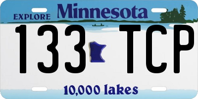 MN license plate 133TCP