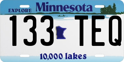 MN license plate 133TEQ