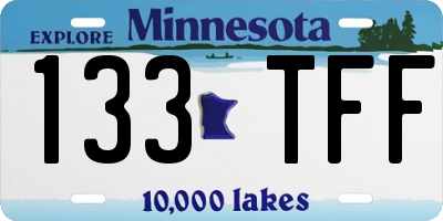 MN license plate 133TFF