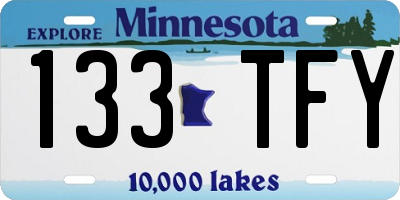 MN license plate 133TFY