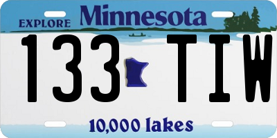 MN license plate 133TIW