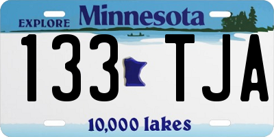 MN license plate 133TJA