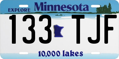 MN license plate 133TJF