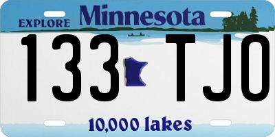 MN license plate 133TJO