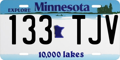 MN license plate 133TJV