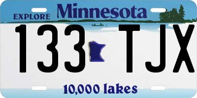 MN license plate 133TJX