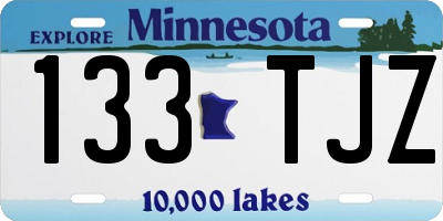 MN license plate 133TJZ