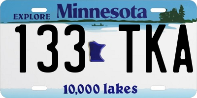 MN license plate 133TKA