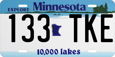 MN license plate 133TKE
