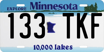 MN license plate 133TKF