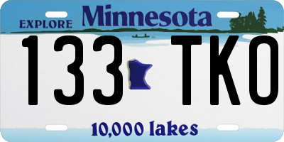 MN license plate 133TKO