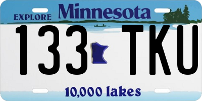MN license plate 133TKU