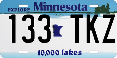 MN license plate 133TKZ