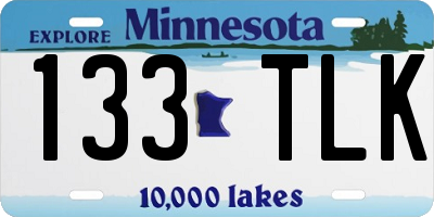 MN license plate 133TLK