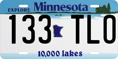MN license plate 133TLO