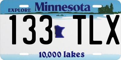 MN license plate 133TLX