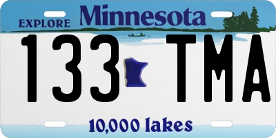 MN license plate 133TMA