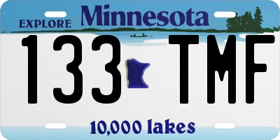 MN license plate 133TMF