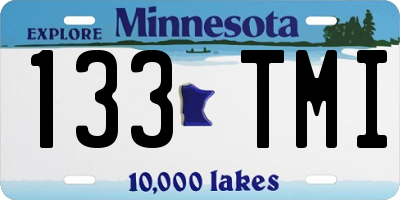 MN license plate 133TMI