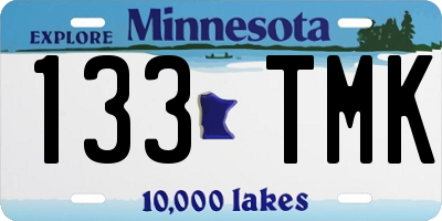 MN license plate 133TMK
