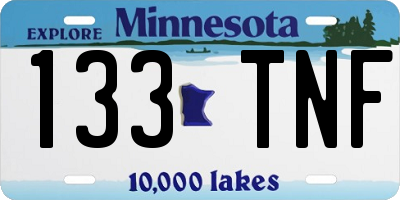 MN license plate 133TNF