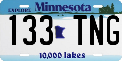 MN license plate 133TNG